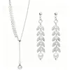 Conjunto de Três Peças de Design Único: Colar, Brincos e Pulseira de Pérolas com Espigas de Trigo em Estilo Minimalista, Joias da Moda para Celebridades da Internet