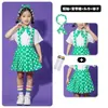 Ropa de Desempeño Infantil Ropa de Desempeño Pantalón de Tirantes Verdes para Jardín de Infancia Ropa de Desempeño Ropa de Coro y Danza para Niños y Niñas