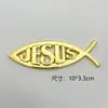 Adesivo de Metal Cruz Tridimensional Peixe-Shaped em Branco Adesivo para Carroceria de Carro Peixe-Shaped Adesivo Personalizado para Carroceria de Carro Peixe de Jesus Shaped J14