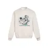 Sudadera Redonda de Terciopelo para Mujer, Estilo Perezoso Otoño e Invierno Chica Popular Estampado de Perro Diseño Holgado Sudadera Versátil