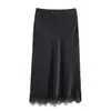 Z Estilo Europeo y Americano Transfronterizo Otoño e Invierno Nueva Moda Elegante Ropa de Mujer al por Mayor Falda Midi Textura Satén de Seda 4391539