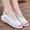 Sandalias blancas para mujer, estilo casual de verano, estilo vintage nostálgico de los años 80, de plástico, para hombre mayor, con punta de pez.