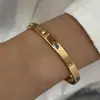 Pulsera Geométrica Irregular de Perlas de Moda Retro Nueva Transfronteriza Europea y Americana Diseño Personalizado Joyería de Acero Inoxidable para Mujer