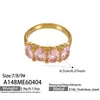 Anillo Incrustado con Circonita Geométrica, Anillo Abierto de Acero Inoxidable con Forma de Corazón, Cáscara de Diamante y Perla, Joyería Versátil Personalizable para Apilar