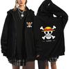 Sudadera con cremallera de anime Otoño e Invierno One Piece Chaqueta de forro polar impresa de Solon Sudadera deportiva casual para hombre y mujer