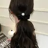 Elegante scrunchie coreano mate perlado con volantes y alta elasticidad, lleno de encanto suave, accesorio para el cabello