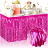 Cortina de Tela de Lluvia Transfronteriza Falda de Mesa 75*275cm Falda de Mesa con Borlas Fiesta Navideña Boda Cumpleaños Diseño de Mesa Cortina de Mesa