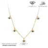 Joyería de Plata de Ley S925 Nueva Transfronteriza Europea y Americana Moda Cadena para Clavícula Versátil Personalizada Ojo del Diablo para Mujer