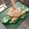 Alfombra Absorbente para Baño con Forma de Flor Tridimensional, Alfombra Suave de Tierra de Diatomeas de Secado Rápido, Alfombra para Cocina y Baño, Felpudo Antideslizante