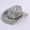 Fivela de Cinto Europeia e Americana Transfronteiriça Padrão de Cobra Chapéu de Cowboy Ocidental Chapéu Versátil para Exterior Circunferência da Cabeça Grande Emagrecimento Facial Fedora Retrô