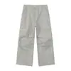 Mtlclothes Roupa Masculina Streetwear Americano Pregueado Costura Zíper Cordão Algodão Puro Roupa de Trabalho Calças Casuais Versátil