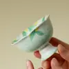Xícara Mestra de Cerâmica com Pé Alto e Padrão de Osmanthus Pintado à Mão para Uso Doméstico, Xícara de Degustação de Conjunto de Chá Kung Fu de Alta Qualidade