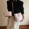 Bolso Cubo Casual Retro de Primavera para Mujer, Bolso de Hombro de Moda con Letras, Bolso de Axila con Hebilla Magnética