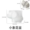 Pote de Armazenamento Elefante Desenho Animado 3D Papoula Vaso de Flores Molde de Silicone DIY Cimento Gesso Molde de Ornamento de Aromaterapia