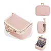 Bolso Nuevo Estilo de Piel Genuina con Cierre Compacto y Pedrería, Bolsita para Joyas, Mini Anillo, Collar, Pendientes, Joyero, Billetera