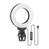 Luz de Anillo de 4 Pulgadas Transmisión en Vivo Móvil Belleza Mini Luz de Relleno Cámara de Computadora Videoconferencia Luz de Relleno LED