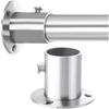 Barra para colgar ropa de armario tubo de acero inoxidable base de soporte fija brida superior colgante toalla ventana cortina de ducha accesorios de tubería redonda