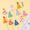 Coreano ins Estilo Retro Decoração Do Bolo Dos Desenhos Animados Bonito Urso Fur Ball Mini Aniversário Chapéu Plug-in Cartão