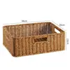 Cesta de Armazenamento de Rattan Roupas Sujas Brinquedos Lanches Artigos Diversos Cesta de Armazenamento Tecida de Bambu Doméstica Sala de Estar Gabinete de TV Organizador de Mesa