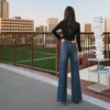 Moda Outono Jeans Cintura Alta Calças Vovó para Mulheres 2026 Novos Calças Longas Soltas com Caimento Emagrecedoras Simples Calças de Barra Reta