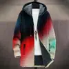 Tendencia Popular Nueva Transfronteriza de Amazon 2025 Sudadera con Capucha y Cremallera Estampado Digital 3D Chaqueta de Algodón Forro Gris