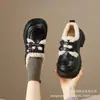 2026 Nuevos Mocasines Cálidos Retro Estilo Francés Británico para Otoño e Invierno con Suelas Gruesas y Zapatos de Piel Forrados de Lana para Mujer