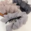 Pinza de plátano vertical con estampado de leopardo y gasa de burbujas estilo coreano, pinza suave antideslizante para coleta, accesorio elegante y femenino para el trabajo