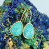 Pendientes de moda estilo bohemio con borde dorado y piedra de Amazon, con gotas de agua caliente de comercio electrónico transfronterizo