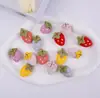 Estilo Coreano Tela Mate Serie de Frutas Accesorios para el Cabello de Fresa y Accesorios de Ropa, Fresas de Tela Tridimensionales Hechas a Mano