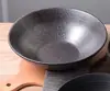 Pote Fragrante Picante de 12 polegadas Tigela Grande Peixe Cozido Preto Tigela Grande Cerâmica Estilo Japonês Tigela de Sopa Tigela de Macarrão Louça de Hotel