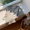 Camiseta de Manga Larga de Color Sólido para Niña, Camiseta Básica de Cuello Redondo para Primavera y Otoño, Top para Bebé Serie Color Macaron, Suave y Cómodo
