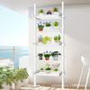 Estante para Flores Balcón de Pie Estante de Almacenamiento Arte de Hierro para el Hogar Sala de Estar Maceta Multicapa Planta en Maceta Plantas Verdes Altura Ajustable
