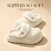 Pantuflas de Algodón Impermeables con Suela Gruesa para Mujer, Pantuflas Cálidas Antideslizantes para el Hogar Otoño/Invierno, Se Pueden Usar al Aire Libre, En Stock Venta al por Mayor