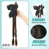 Peluca con voz en vivo para mujer, con lazo negro, pinza para sujetar, trenza de tres hebras, simulación de cabello largo, cola de caballo retorcida, venta al por mayor