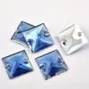 Resina Cuadrado Cosido a Mano Pedrería Fondo Plano Doble Agujero Hebilla Plana Piedras Cosidas a Mano Decoración de Ropa DIY Accesorios de Joyería con Pedrería