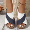 Novas sandálias plataforma femininas com tiras de velcro, bico aberto, sapatos casuais de sola grossa, sola macia, sapatos confortáveis para mães, tamanho 36-45