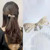 2024 Pinza para el Cabello de Aleación con Pedrería Flequillo Lateral Pinza de Resorte Estilo Coreano Clip Superior para Mujer Accesorio para el Cabello Lazo Fresco y Dulce