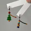 Atmósfera Navideña Lujo Accesible Nicho Otoño e Invierno Pendientes de Alta Gama Pendientes para Mujer Únicos Elegantes Clips para Orejas de Árbol de Navidad