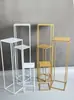 Soporte de Prop para Pasillo de Boda Geométrico Dorado Columna de Flores de Hierro Forjado Arreglo Floral de Boda Soporte de Hierro Forjado Soporte de Flores para Área de Recepción