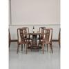 Ébano Madera Maciza Mesa Redonda Grande Mesa de Comedor Zen Mesa de Madera para el Hogar Plato Giratorio Combinación de Mesa y Sillas de Comedor Chino Nuevo Una Mesa y Seis Sillas