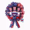 Decoración de corona para el Día de la Independencia, producto nuevo transfronterizo, corona de bienvenida, corona de bandera americana, corona patriótica, corona para puerta