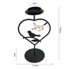 Suporte de Vela de Ferro Nórdico Coração Preto Forma de Pássaro Suporte de Vela Decoração de Mesa Artesanato Suprimento Transfronteiriço