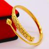 Nuevo Pulsera Artesanal para Mujer Vintage Elegante Chapada en Oro Novia Boda Decoración Personalizada Grabada Pavo Real Loto Pulsera