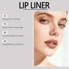 Delineador de Labios Zephoco Color Rosa Marrón, Maquillaje Natural para Labios, Fácil de Colorear, Relleno, Delineador de Labios Estéreo Natural