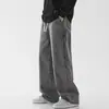 Calças jeans masculinas de primavera e outono, calças retas soltas e da moda, novas calças da moda casual da marca da moda 2024