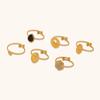 Anillo Colgante Fino de Acero Inoxidable Chapado en Oro de 18K con Zircón Cruzado Ajustable, Venta Caliente Transfronteriza Europea y Americana, Joyería para Mujeres