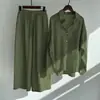 Camisa Artística Retro de Algodão e Linho de Manga Longa, Ajuste Solto, Tamanho Plus Size, Cor Sólida, Roupa Esportiva de Moda para Primavera e Outono