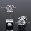 Pendientes Clásicos de Cabeza de Toro con Moissanita de Venta Caliente al por Mayor Pendientes de Moissanita de Plata 925 Chapada en Oro de 0.5-2 Quilates