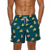 Calções de Praia Masculinos Transfronteiriços Estampados 3D Tamanho Grande Secagem Rápida Calções de Natação Série Frutas Flamingo Calções de Praia