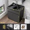 Acero Inoxidable Panal de Abeja Aluminio Gabinete para Lavadora Balcón Fregadero de Lavandería Lavabo Integrado para el Hogar con Tabla de Lavar Hecho a Medida